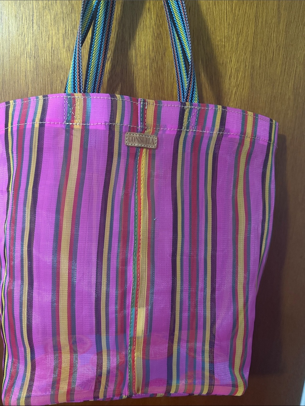 Consuela Pink Multicolor Stripe Tote